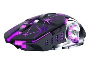 Silent Click RGB Wireless Gaming Mouse – Dual Connectivity (Bluetooth & 2.4GHz), 1600 DPI, 6 Buttons, Rechargeable Battery 300mAh